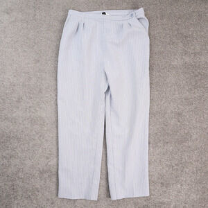 VTG Men's J.C. Penny Size 16 Blue White Striped Wide Leg Pleated Trouser Pants
